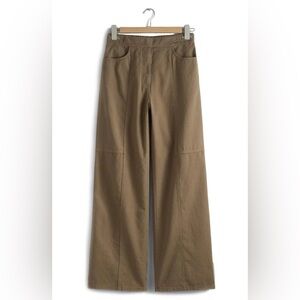 NWT & Other Stories Women’s Wide Leg Cotton Twill Pants size 0